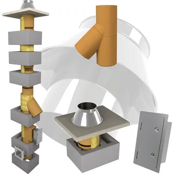 Komín CS komín Universal jednoprůduch s vent. šachtou Optimal PLUS 160 mm kouřovod 45° - 4,0 m