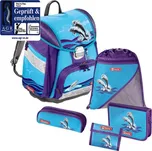 Školní aktovka v setu Step by Step TOUCH Delfíni, certifikát AGR - 5 dílů