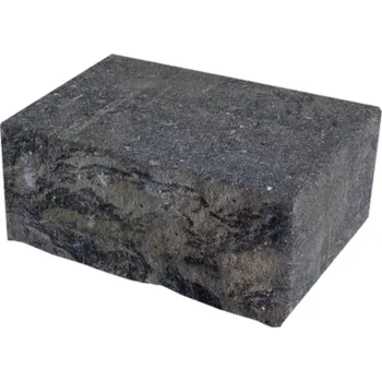 Zahradní obrubník DITON Tvárnice Muráno 14/25 koncový 3/4 kámen 330x250x140 mm šedo-černá