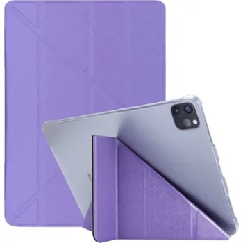 Pouzdro na mobilní telefon Hedvábné pouzdro s funkcí uspání a origami stojánkem pro iPad Pro 12,9" (2018-2022) - fialové