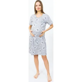 Dámské noční prádlo Vienetta Secret Dámská noční košile mateřská Rebeka šedá Barva: šedá, Velikost: M