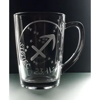 Hrníček 250ml znamení střelec - ručně ryté (broušené) dárková krabička