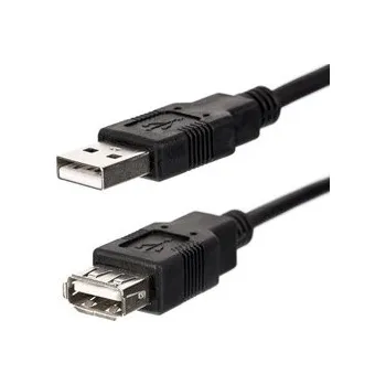 Datový kabel USB prodlužka (2.0), USB A samec - USB A samice, 1.8m, černá