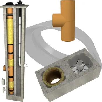 Komín CS komín Plast dvouprůduch Optimal 200/80 mm 90° - 4,0 m