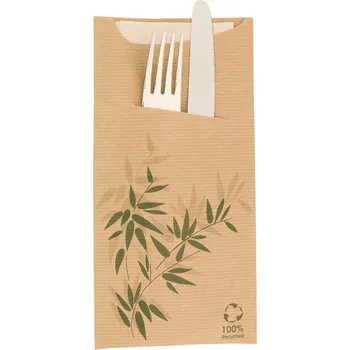 Jednorázové nádobí Gastro obaly Kapsička na příbory hnědá s ubrouskem (min. počet 400ks)