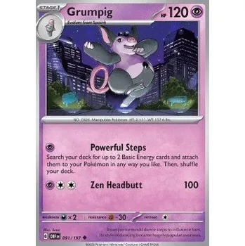 Volný čas Pokémon OBF 091/197 Grumpig - Obsidian Flames Stav: Near Mint, Verze: NORMAL