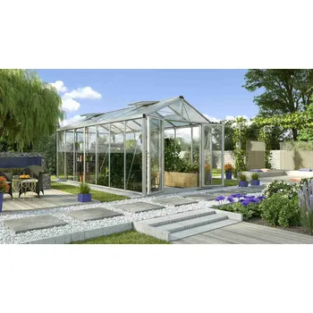 Skleník VITAVIA GARDEN Skleník VITAVIA ZEUS COMFORT 13800 sklo 3 mm + PC 10 mm stříbrný LG3718