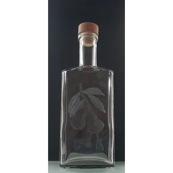 Sklenice lahev na hruškovici 0,5l - ručně ryté (broušené), dárková krabička