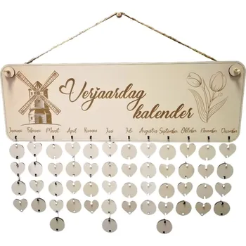 Party dekorace VypálímTi.cz Dřevěný rodinný kalendář na zeď (NL) 2 45cm