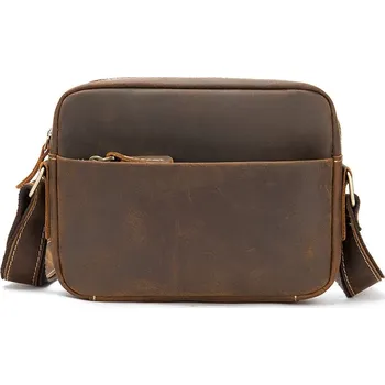 Pánská retro taška crossbody kožená brašna Barva (Varianta): Hnědá