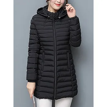 Dámský kabát Dámský zimní prošívaný kabátek s kapucí Barva: Černá, Velikost: XXXL