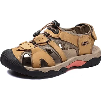 Dámské sandále Pánské sandály letní boty páskové se šňůrkou Barva: Khaki, Velikost: 47