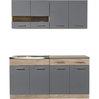 Kuchyňská linka Kuchyňská linka 160 Lorna-dub šedý/šedá - bez pracovní desky