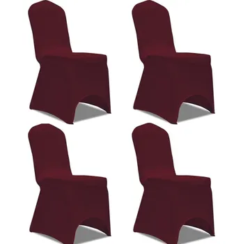 Podsedák vidaXL Strečové potahy na židle 4 ks vínové