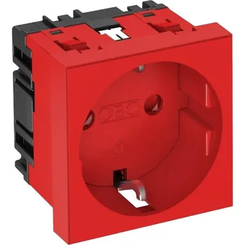 Elektrická zásuvka OBO Bettermann 6120014 přístrojová vložka zásuvka (š x v x h) 45 x 45 x 42 mm 1 ks červená