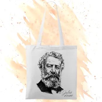 Plátěná taška - Jules Verne Barva: Bílá