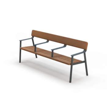 Zahradní lavice HTI IPI Lavička s opěradlem LIP140.13 Materiál konstrukce: ocel, Povrchová úprava: komaxit dle RAL, Typ použitého obložení: ash
