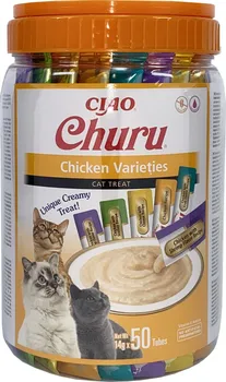 Pamlsek pro kočku Inaba Cat Churu Chicken Varieties 50x 14 g