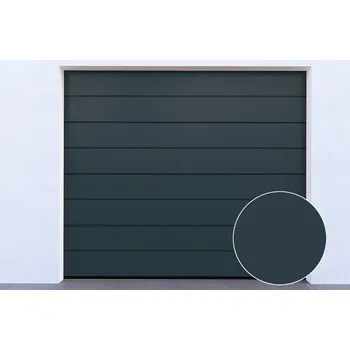 Garážová vrata DoorHan Sekční garážová vrata | Hladká antracit RAL 7016, středová drážka Šířka stavebního otvoru (mm): 3000, Výška stavebního otvoru (mm): 2150