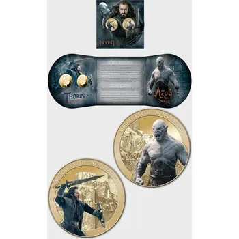 (2014) Nový Zéland, mince 2x1$ - Hobbit - Bitva pěti armád - Thorin a Azog (b.k.) blistr