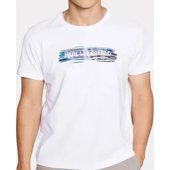 Pánské tričko Pánské bílé triko Karl Lagerfeld - Velikost S, Barva Bílá 25997 220m1789