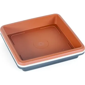 Květináč ALFIstyle Podmiska pod hranatý květináč M 21,5x21,5 cm, terakota