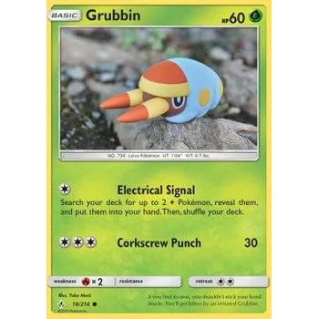 Volný čas Pokémon UNB 018/214 Grubbin - Unbroken Bonds Stav: Excellent, Verze: NORMAL