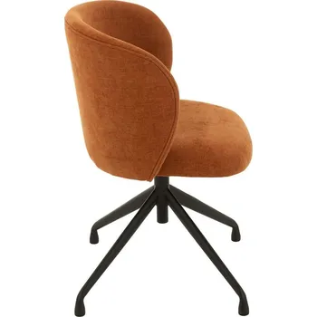 Jídelní židle Oranžová sametová jídelní točící židle Chair Turn Rusty - 56*48*77cm