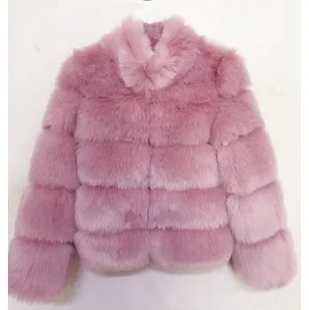 Dámská parka Prošívaný chlupatý kožich - bunda se stojáčkem Barva: Růžová, Velikost: 3XL