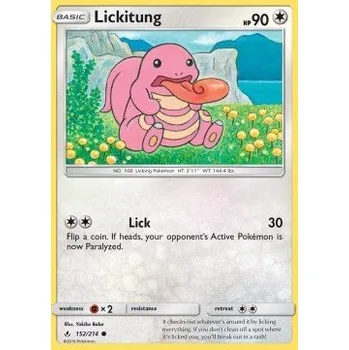 Volný čas Pokémon UNB 152/214 Lickitung - Unbroken Bonds Stav: Excellent, Verze: NORMAL