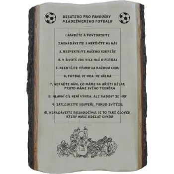 Desatero pro fanoušky fotbalu č.710 na desce s kůrou