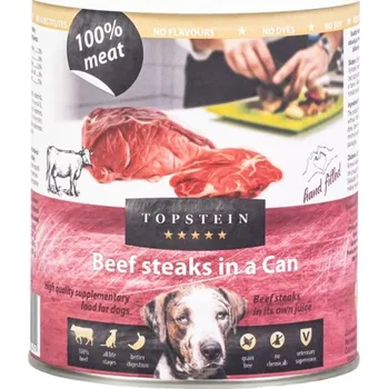 Krmivo pro psa 6ks Topstein Hovězí steaky v plechu 800g