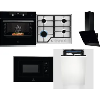 Set domácích spotřebičů ELECTROLUX KODEC75X2 + ELECTROLUX KGS6426SX + ELECTROLUX LFV616K + ELECTROLUX LMS2203EMX + ELECTROLUX EEM23100L