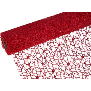 Party dekorace Pavučina 50cm x 5y červená / glitter