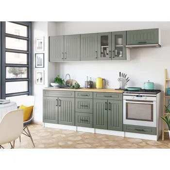 Kuchyňská linka Kuchyňská linka BERIZA CHOCO 240cm - Olive