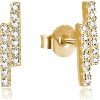 Náušnice Olivie Geometrické stříbrné náušnice MATRIX GOLD 7714 Ag 925; ≤1,3 g.