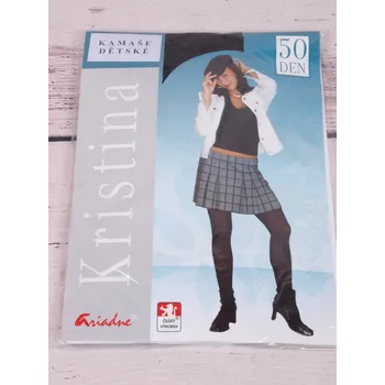 Dívčí oblečení české kamaše legíny Ariadne KRISTINA mikrovlákno 50 den ČERNÉ ke kotníku s aloe vera velikost oblečení - děti: 130