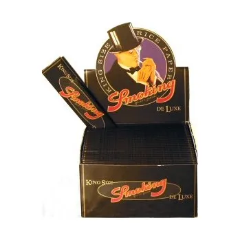 Papírky SMOKING DELUXE King Size, 33ks v balení | box 50ks (Černý smokingy, dlouhé papírky SMOKING DE LUXE King Size. 33ks v balení, box po 50 kusech.)