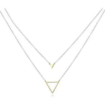 Náhrdelník Dámský stříbrný náhrdelník ve tvaru trojúhelníku STNAH154F