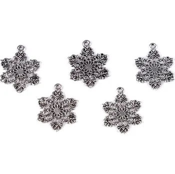 Přívěsek Přívěsek vločka Ø19 mm 1 platina s patinou