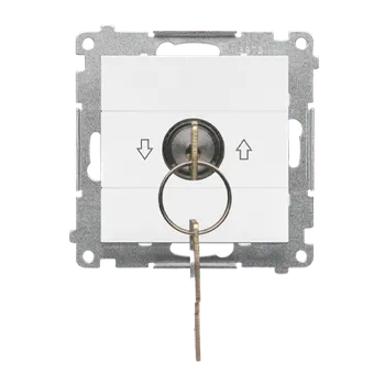 vypínač SIMON TWZK.01/111 Spínač žaluziový na klíč, 3 polohový, řazení 1-0-2, 5 A / 250 V~ bílá