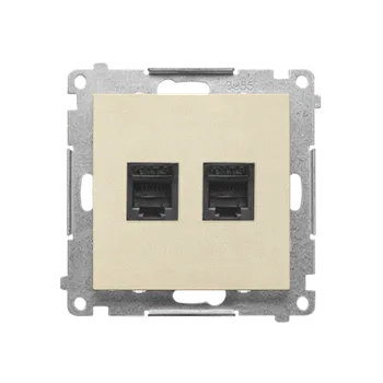 Elektrická zásuvka SIMON TF2.01/144 Zásuvka telefonní RJ12, 2 násobná (přístroj s krytem) bílá