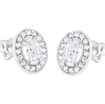 Náušnice Cutie Jewellery Z8049-10 Peckové náušnice z bílého zlata se zirkony ve stylu HALO Z8049 – zlatý šperk ryzosti 585/1000 v Dárkovém balení s Certifikátem GLEWB-02130