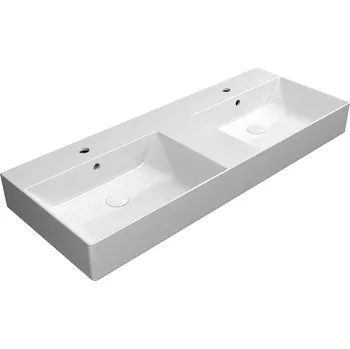 Umyvadlo GSI KUBE X keramické dvojumyvadlo 120x47cm, bílá ExtraGlaze, 9425111