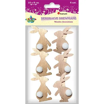 Kolíček na prádlo Dřevěné kolíčky, zajíček, 6ks, 7x45 mm