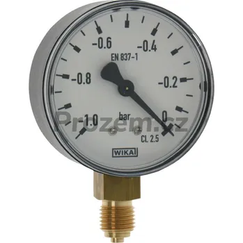 Manometr vakuový průměr 63 mm, 1/4″, rozsah - 1 → 0, suchý