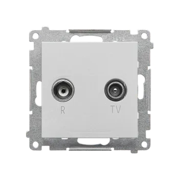 Elektrická zásuvka SIMON TAZ.01/143 Zásuvkaanténní R-TV koncová (přístroj s krytem), 1x vstup: 5÷862 MHz bílá