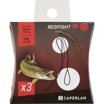 Rybářský háček CAPERLAN Nástavec na lov dravých ryb RESIFIGHT 49 dvousmyčkový 6 kg × 3