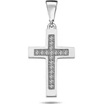 Lillian Vassago Přívěsek křížek se zirkony v bílém zlatě LLV98-GP086W