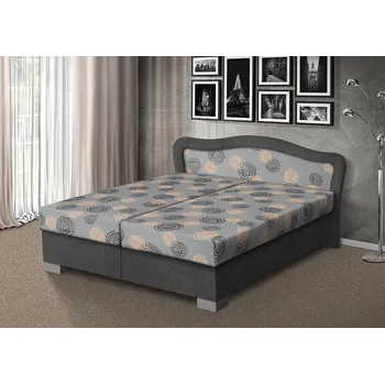 Postel Nabytekmorava Čalouněná postel s úložným prostorem SÁRA 170 typ roštu: POLOHOVACÍ, barva čalounění: ŠEDÁ/Mega 31 losos